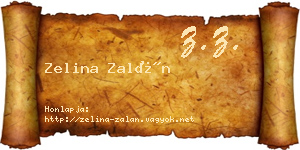 Zelina Zalán névjegykártya